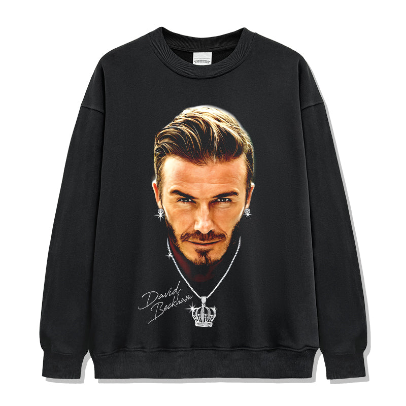 David Beckham “Signature” Sweatshirt tribute tee in heavyweight cotton