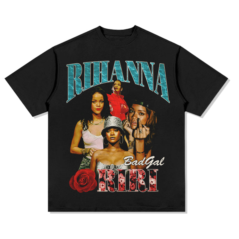 Bad Girl Riri By Rihanna Tee tribute tee in heavyweight cotton