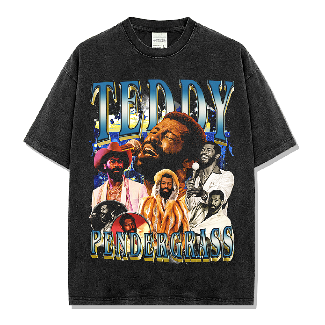 Teddy Pendergrass Tee - Washed Black
