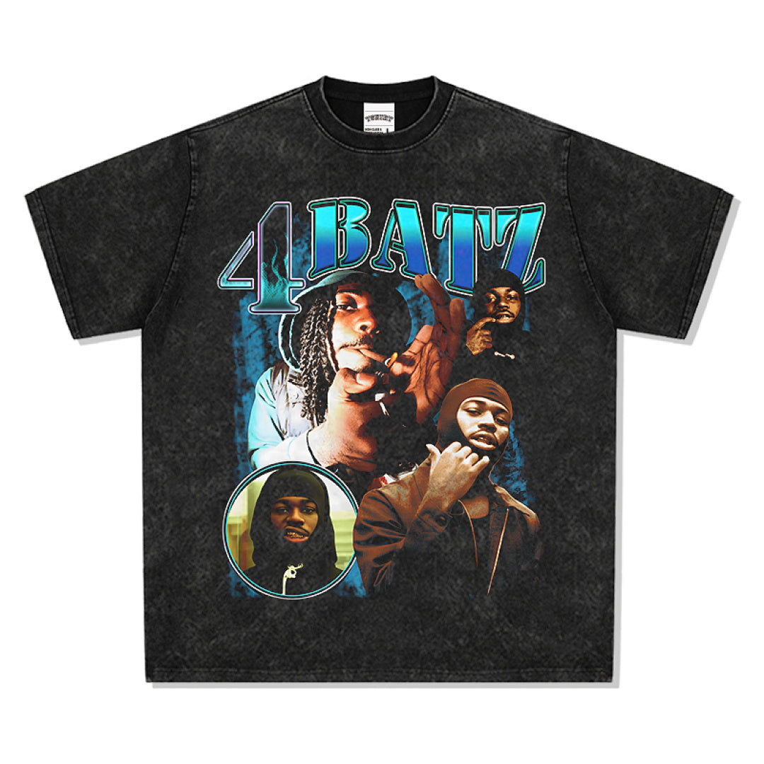 4Batz Tee - Washed Black