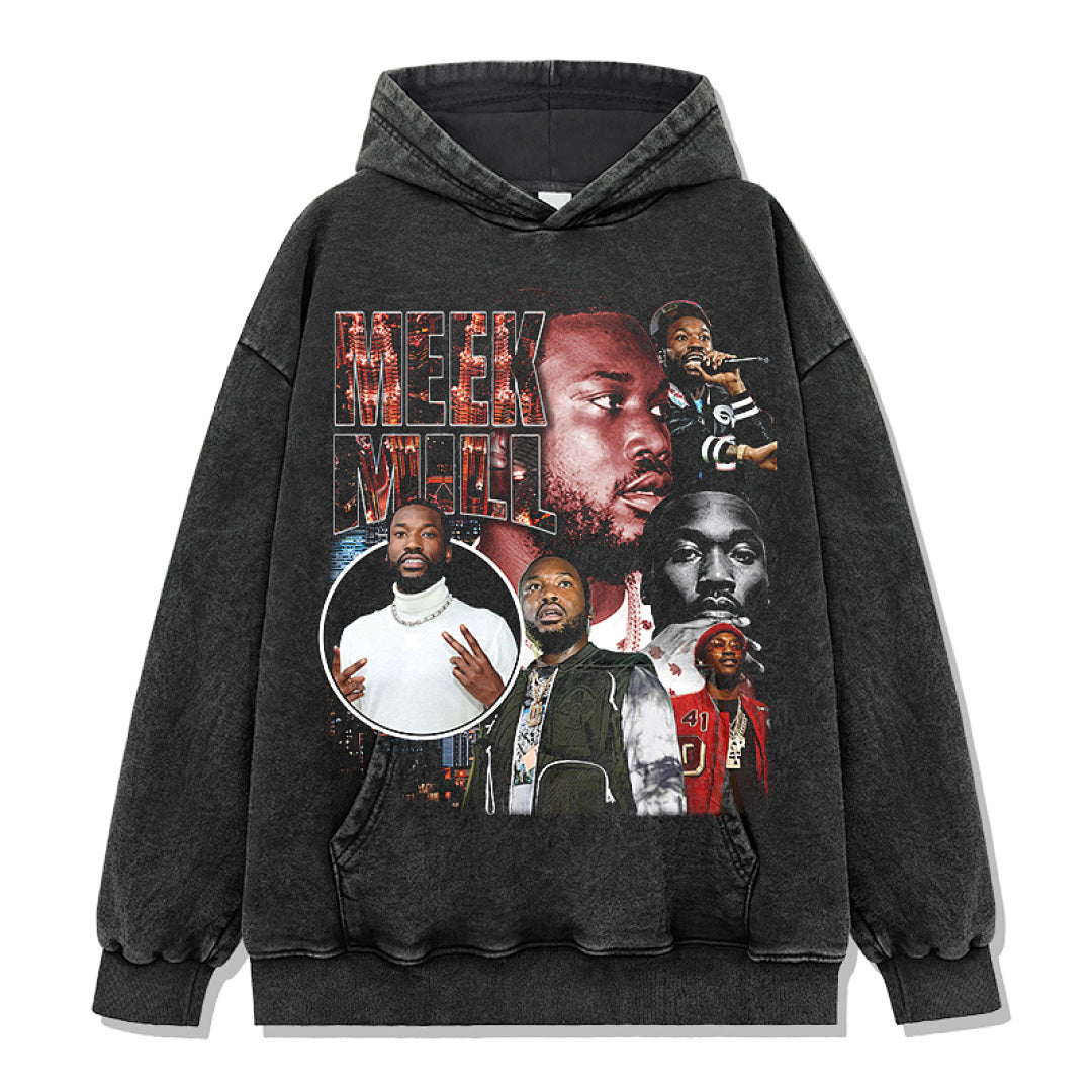 Meek Mill Hoodie - Washed Black