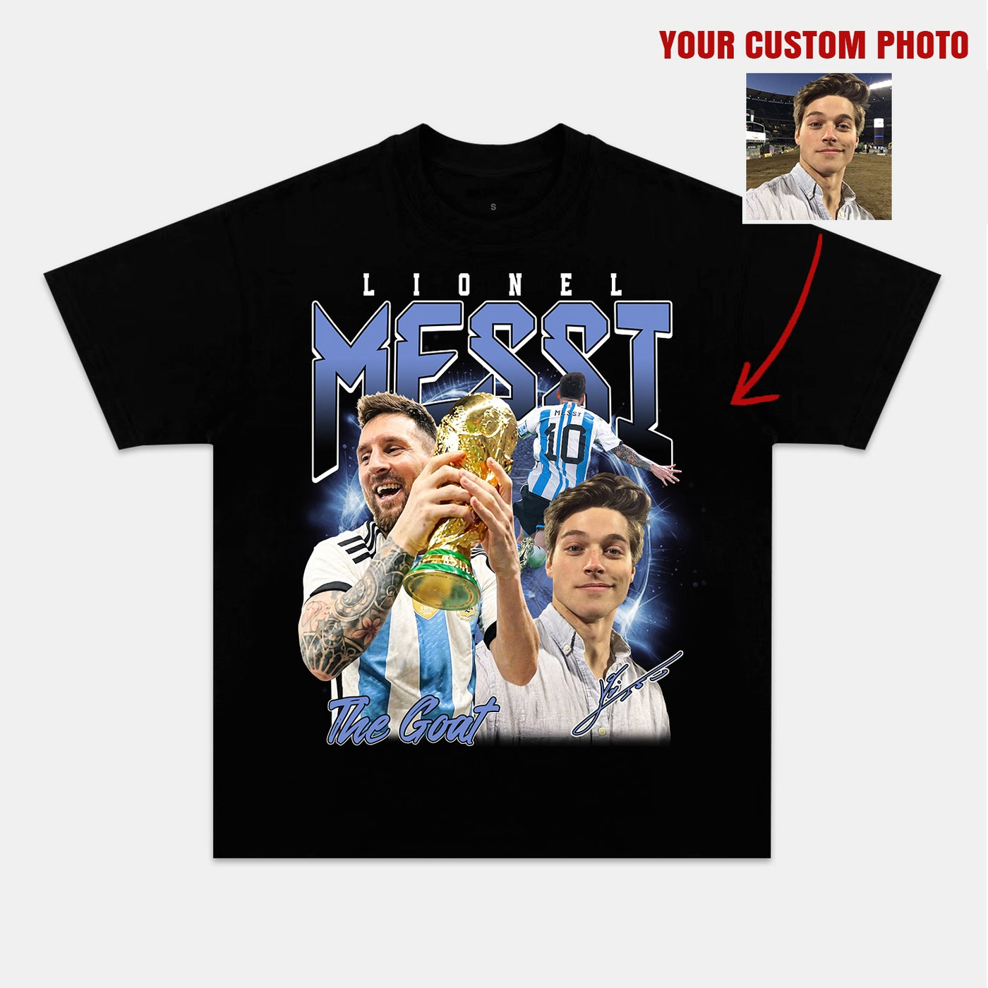 Lionel Messi 'La Pulga' World Champion Vintage Graphic Tee — product image 1