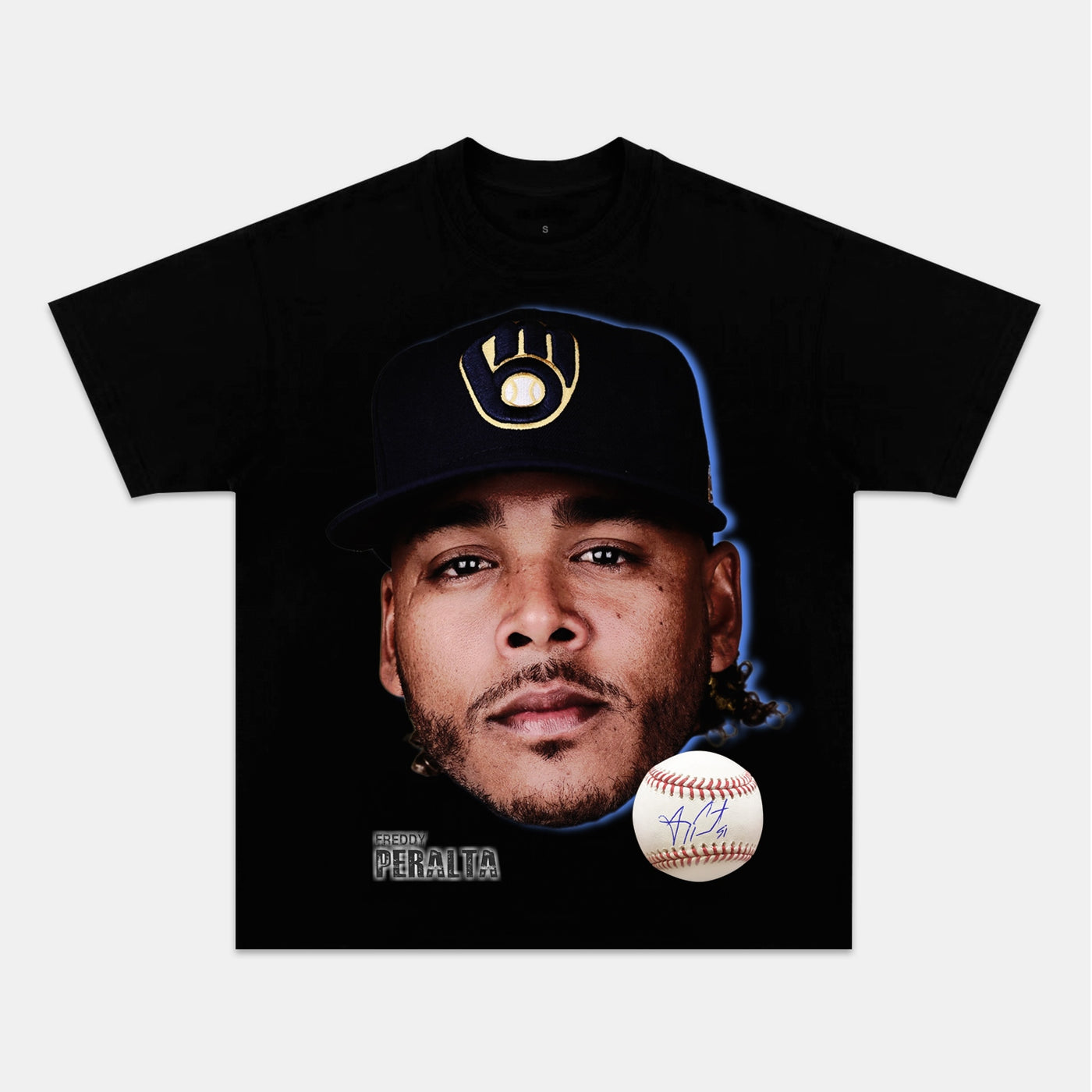 Freddy Peralta Milwaukee Baseball Vintage Heavyweight Graphic T-Shirt — product image 1
