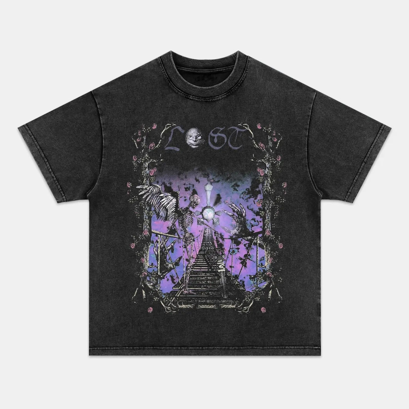 Purple Garden Botanical Floral Vintage Graphic Tee — product image 1