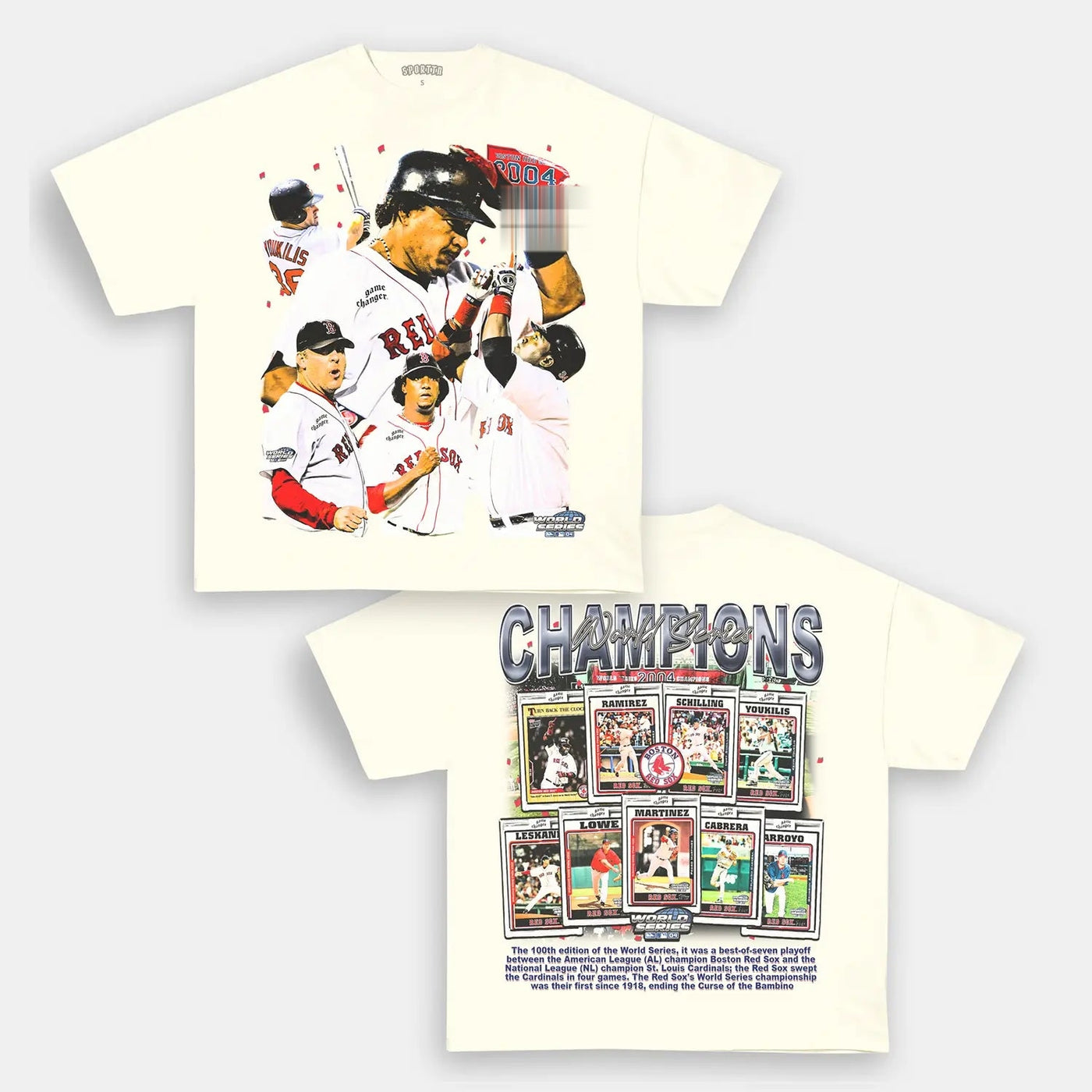2004 World Series Champions Boston Red Sox Vintage Graphic Tee — product image 1