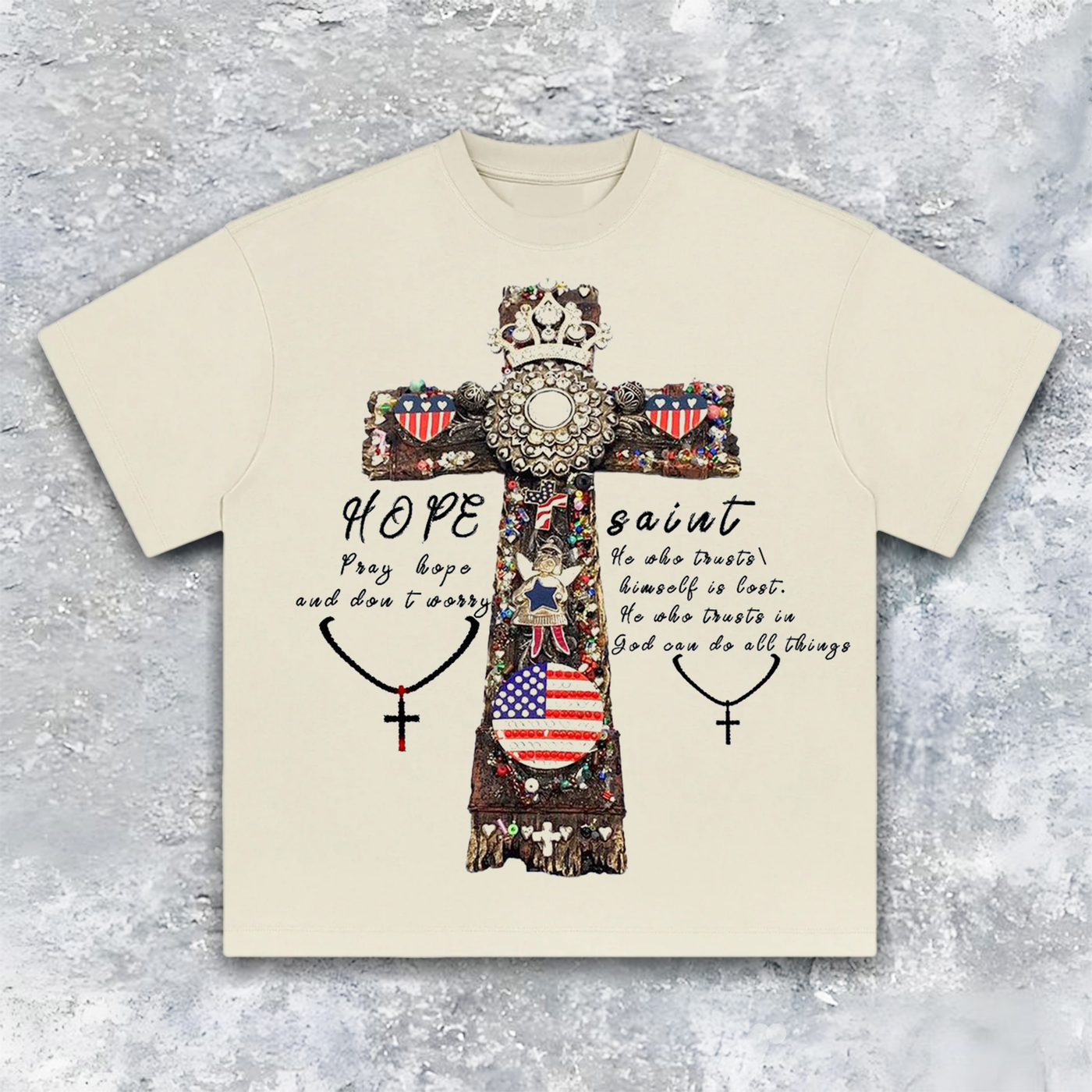 Cross of Hope Heavyweight Streetwear Graphic Tee — product image 2