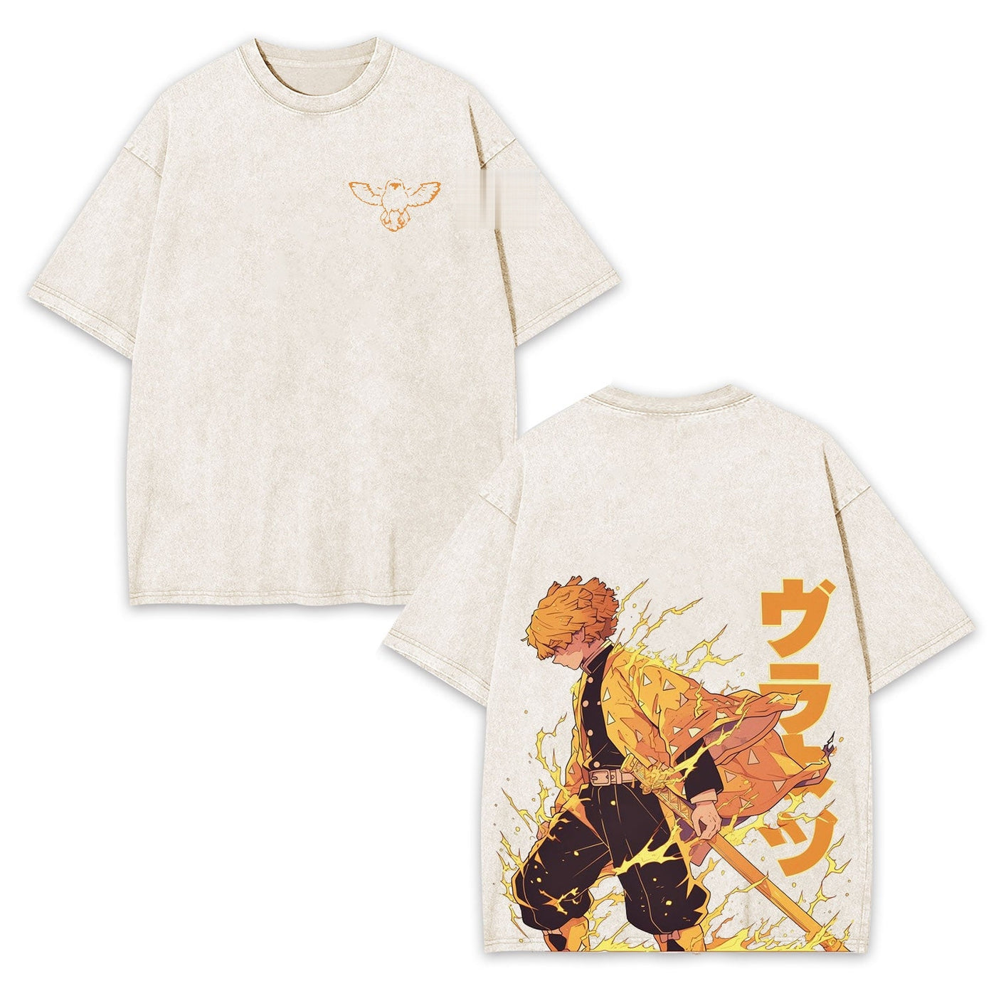 Zenitsu Agatsuma Demon Slayer Unisex Oversized Graphic Tee — product image 3