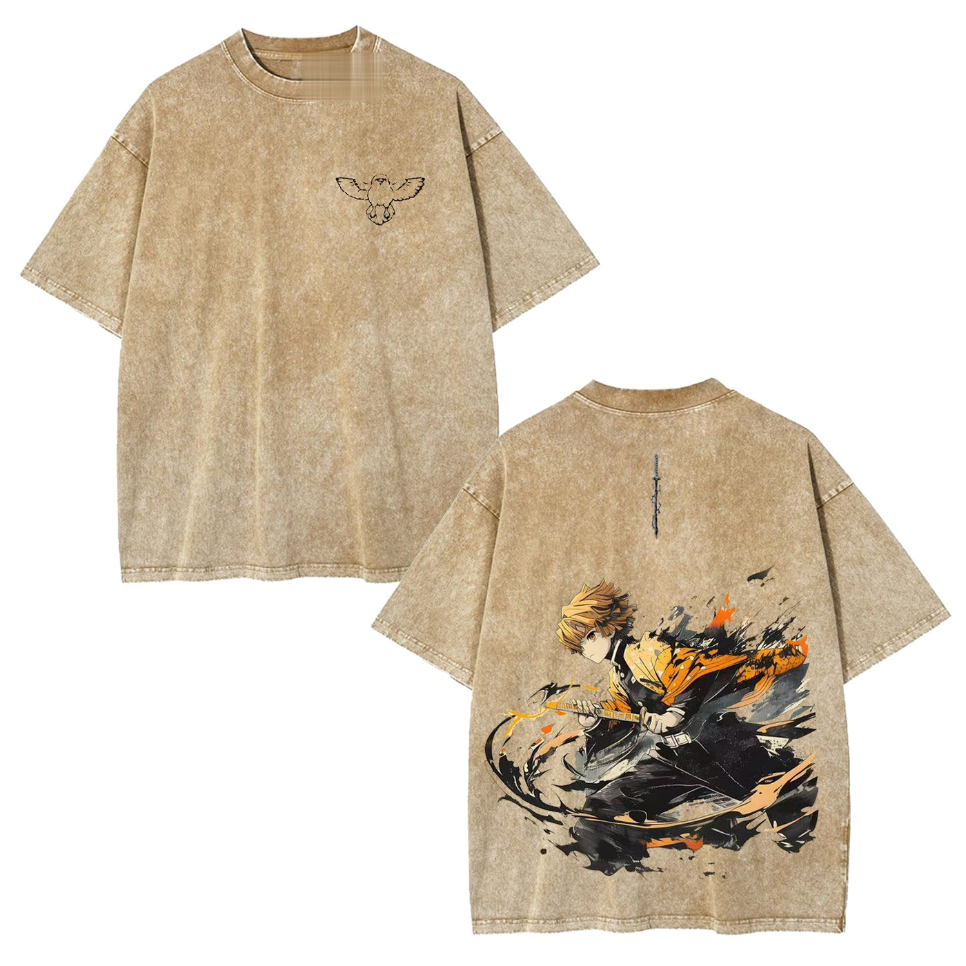 Zenitsu Agatsuma Demon Slayer Vintage Heavyweight Graphic T-Shirt — product image 3
