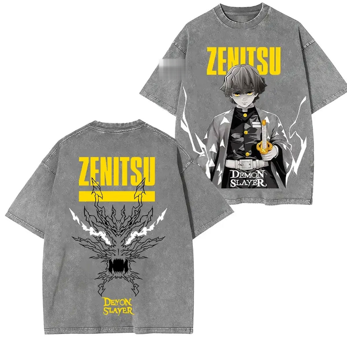 Zenitsu Agatsuma Demon Slayer Vintage Heavyweight Graphic T-Shirt — product image 3