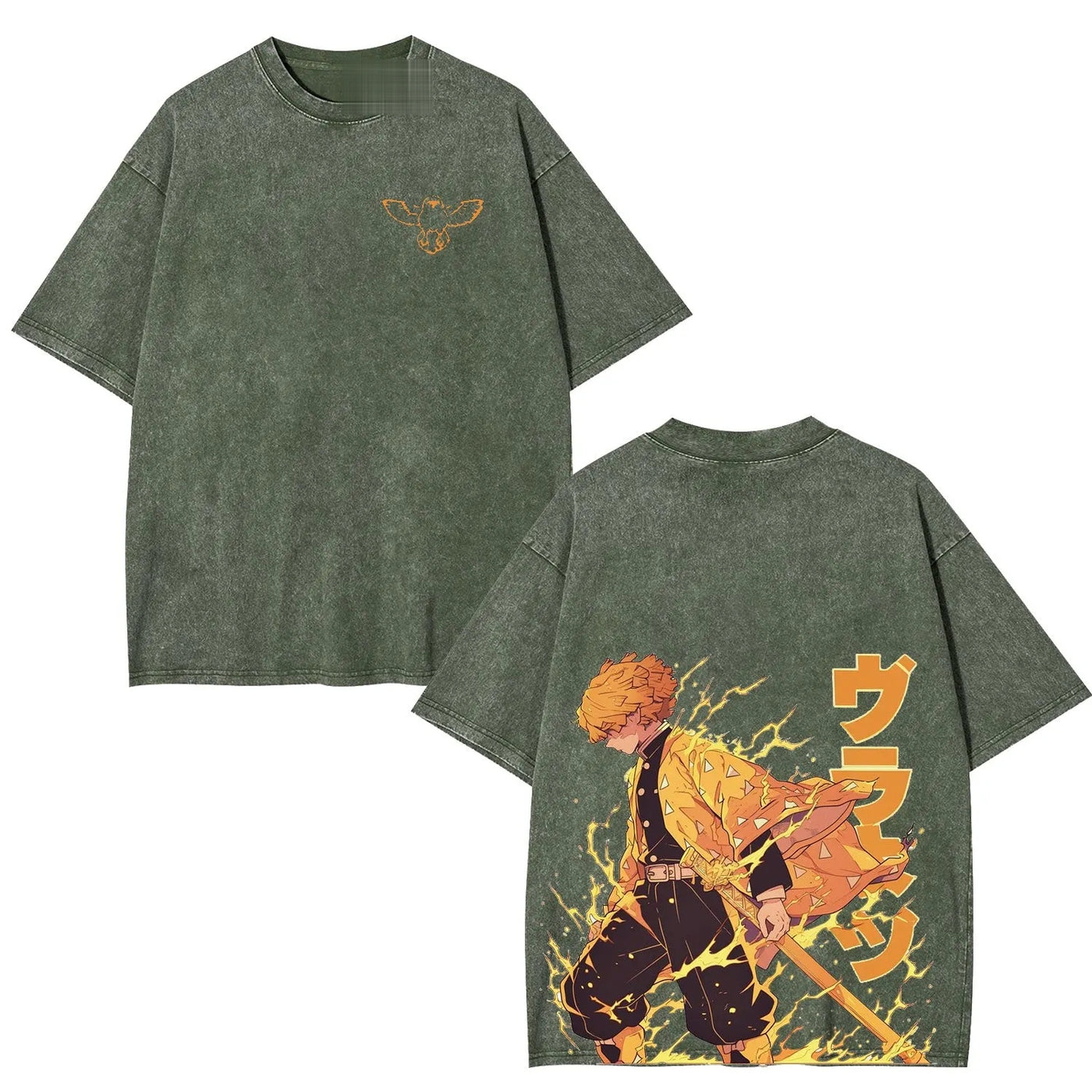 Zenitsu Agatsuma Demon Slayer Unisex Oversized Graphic Tee — product image 5