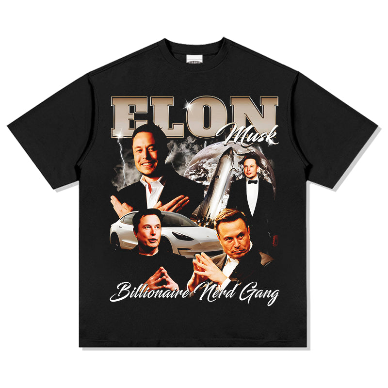 ELON MUSK " BILLIONAIRE NERD GANG"TEE 2024