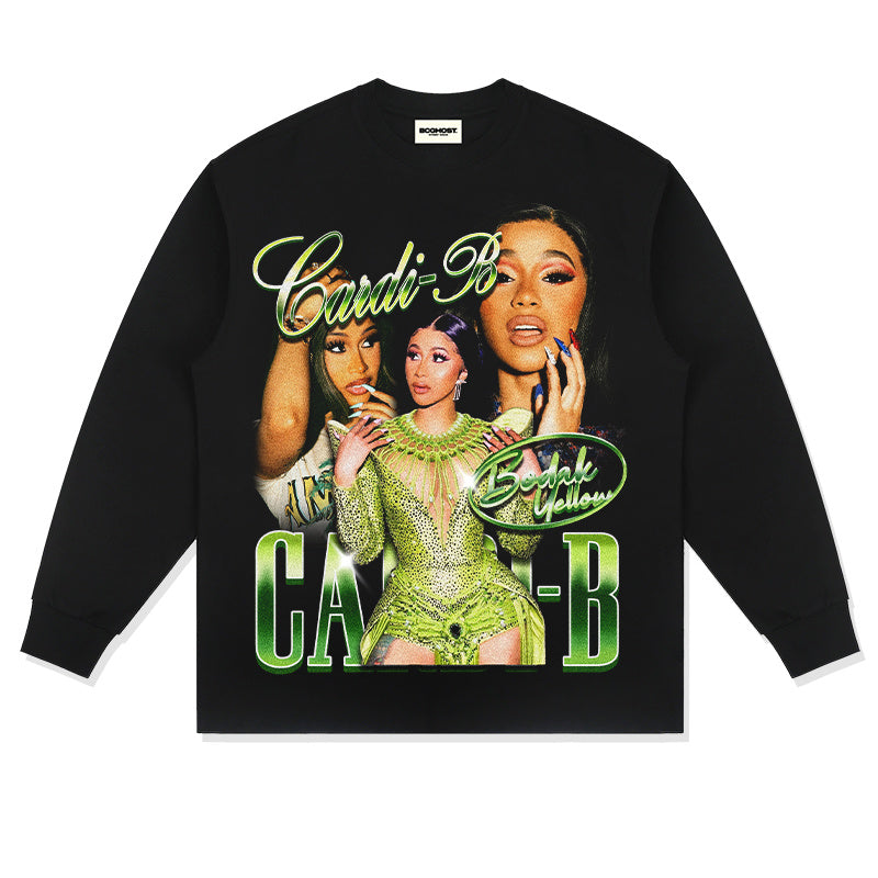 Cardi-B "Bodak Yellow" Sweatshirt tribute tee in heavyweight cotton