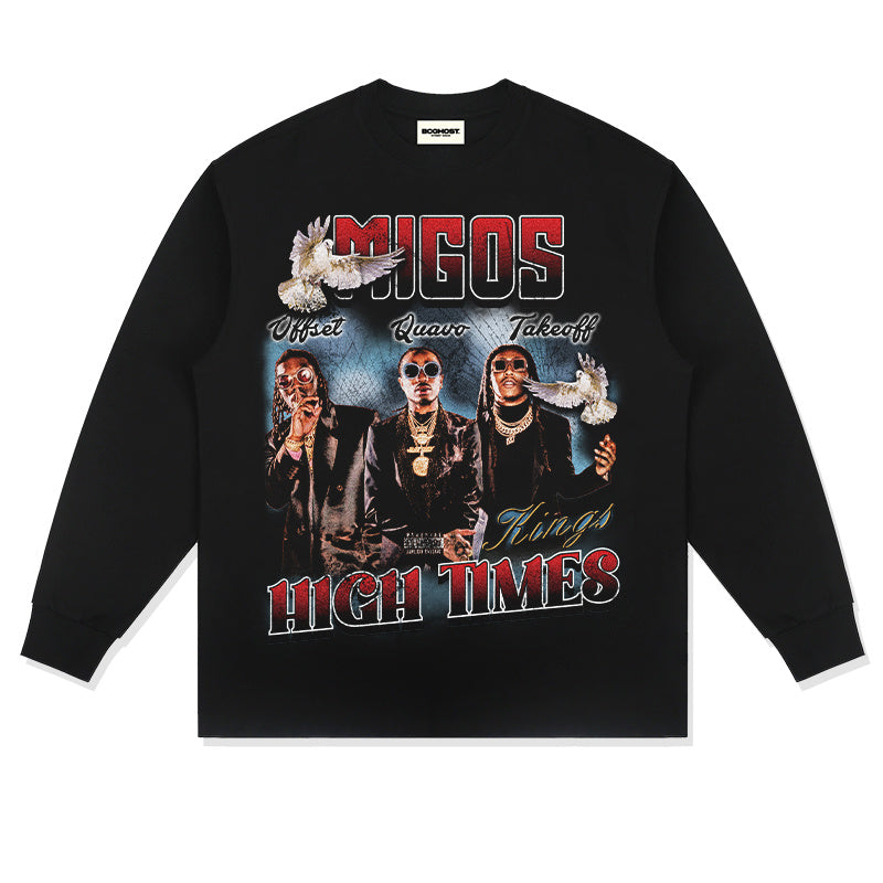 Migos "High Times" Sweatshirt tribute tee in heavyweight cotton