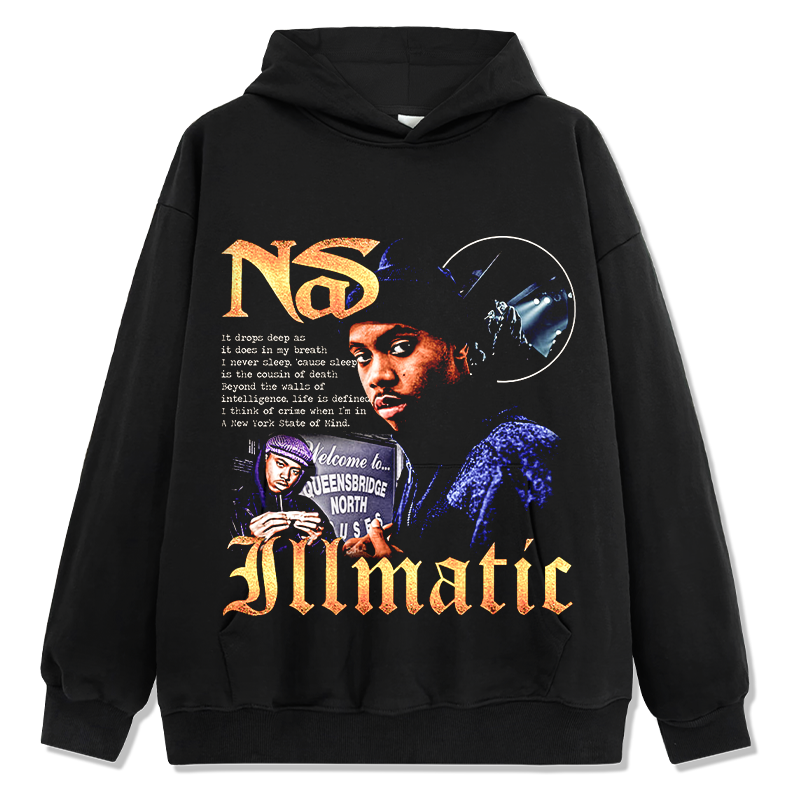 Nas "N.Y. State Of Mind" Hoodie tribute hoodie in heavyweight cotton
