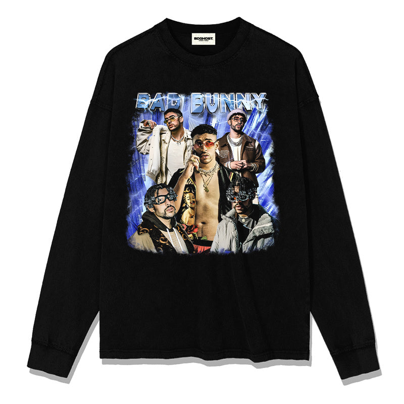 Bad Bunny Sweatshirt tribute tee in heavyweight cotton
