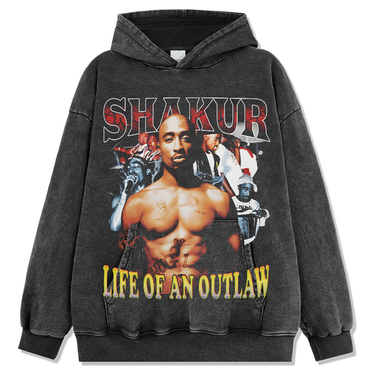 TUPAC SHAKUR "LIFE OF AN OUTLAW" HOODIE 2024