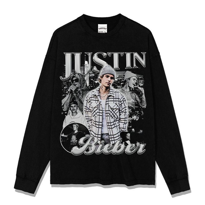 Justin Bieber Sweatshirt tribute tee in heavyweight cotton