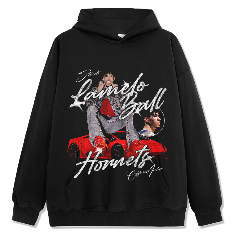 Three-ball Red Lamborghini LaMelo Ball HOODIE NBA 2024 - view 2