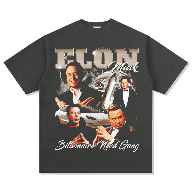 ELON MUSK " BILLIONAIRE NERD GANG"TEE 2024 - view 3