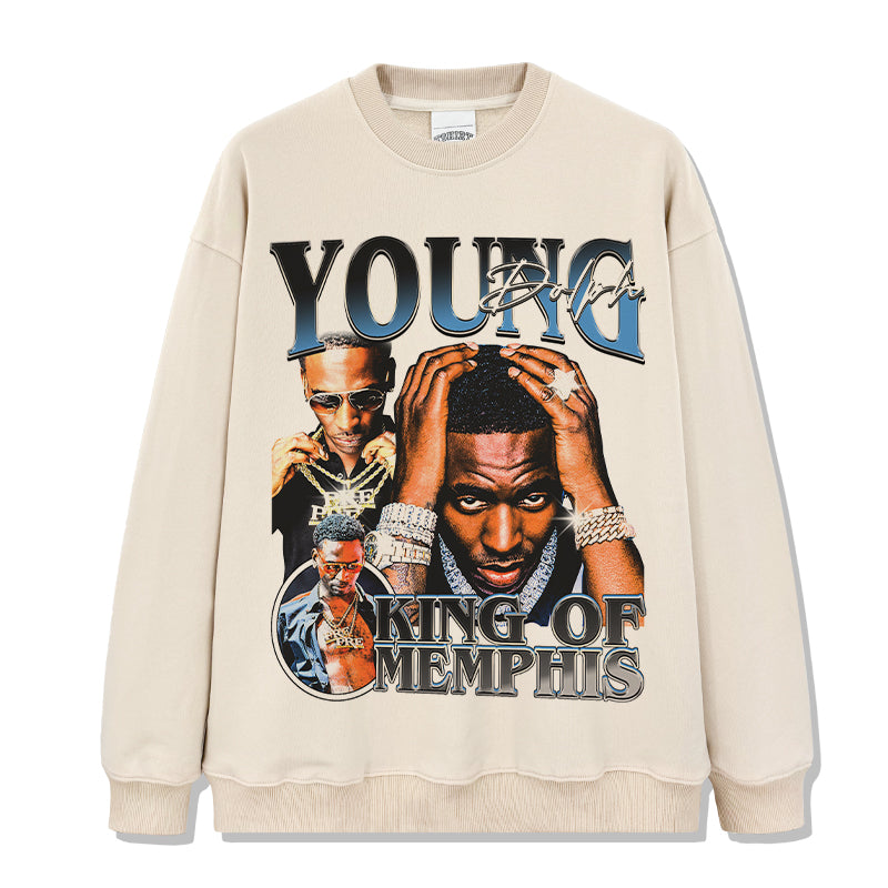 King Of Memphis By Young Dolph Sweatshirt tribute tee in heavyweight cotton