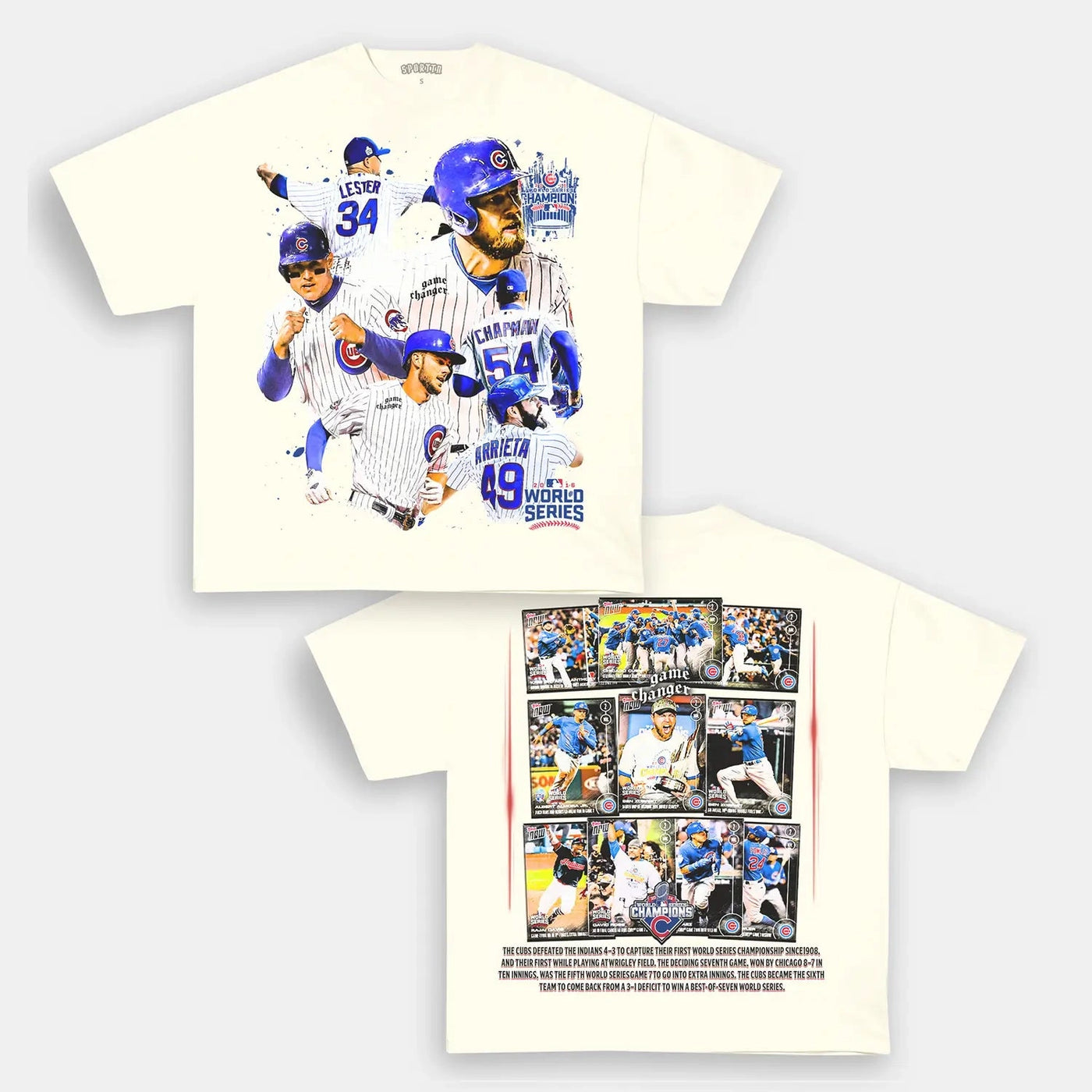 World Series champion Cubs  Back Design TEE - view 3