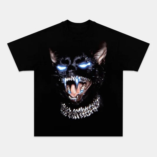 Glowing Eye Retro Cat Graphic Tee Fierce Street Style