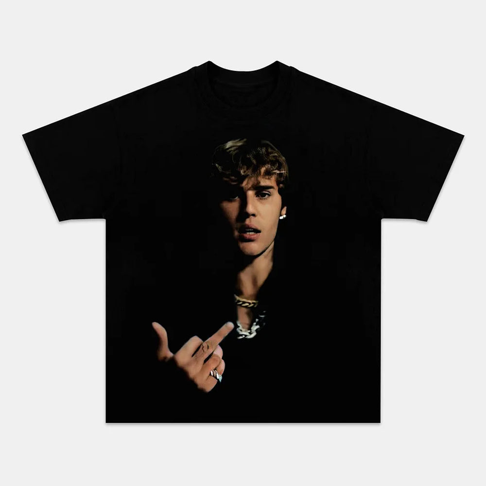 Justin Bieber Attitude graphic tee in black, designed in Toronto by 6ix Merchandise
