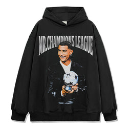 Mr. Champions League By Cristiano Ronaldo Hoodie tribute hoodie in heavyweight cotton