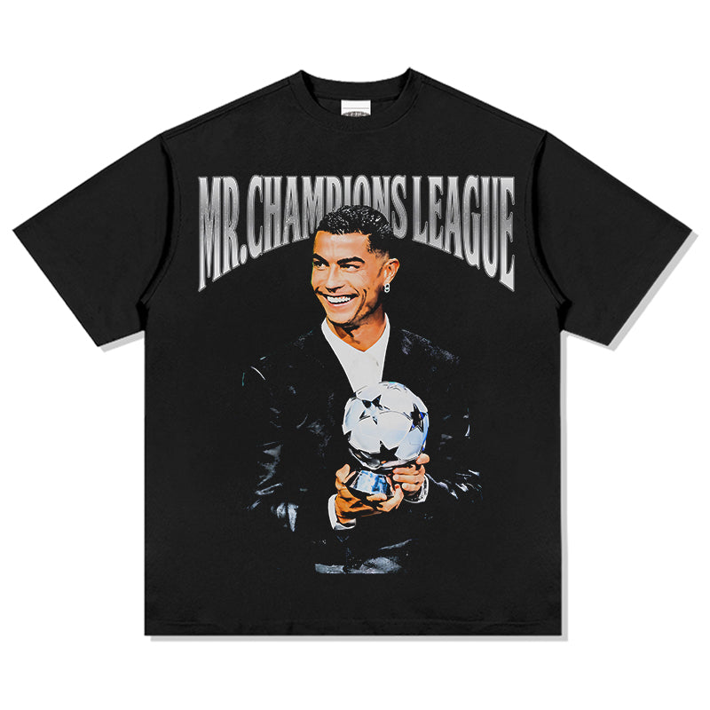 Mr. Champions League By Cristiano Ronaldo Tee tribute tee in heavyweight cotton