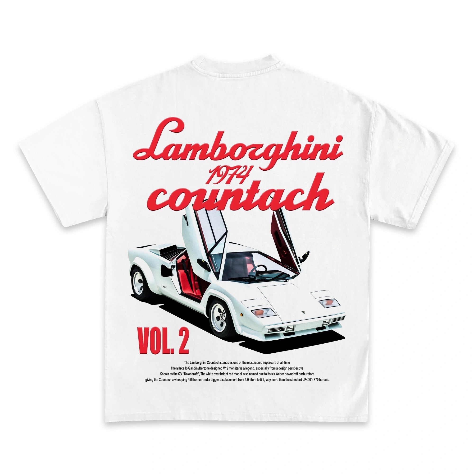 Lamborghini Countach 1974 Back Design TEE