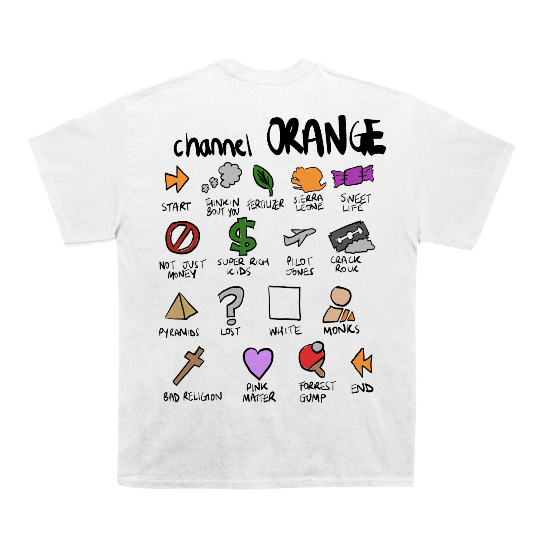 Frank Ocean "Channel Orange" Notebook  Back Design TEE