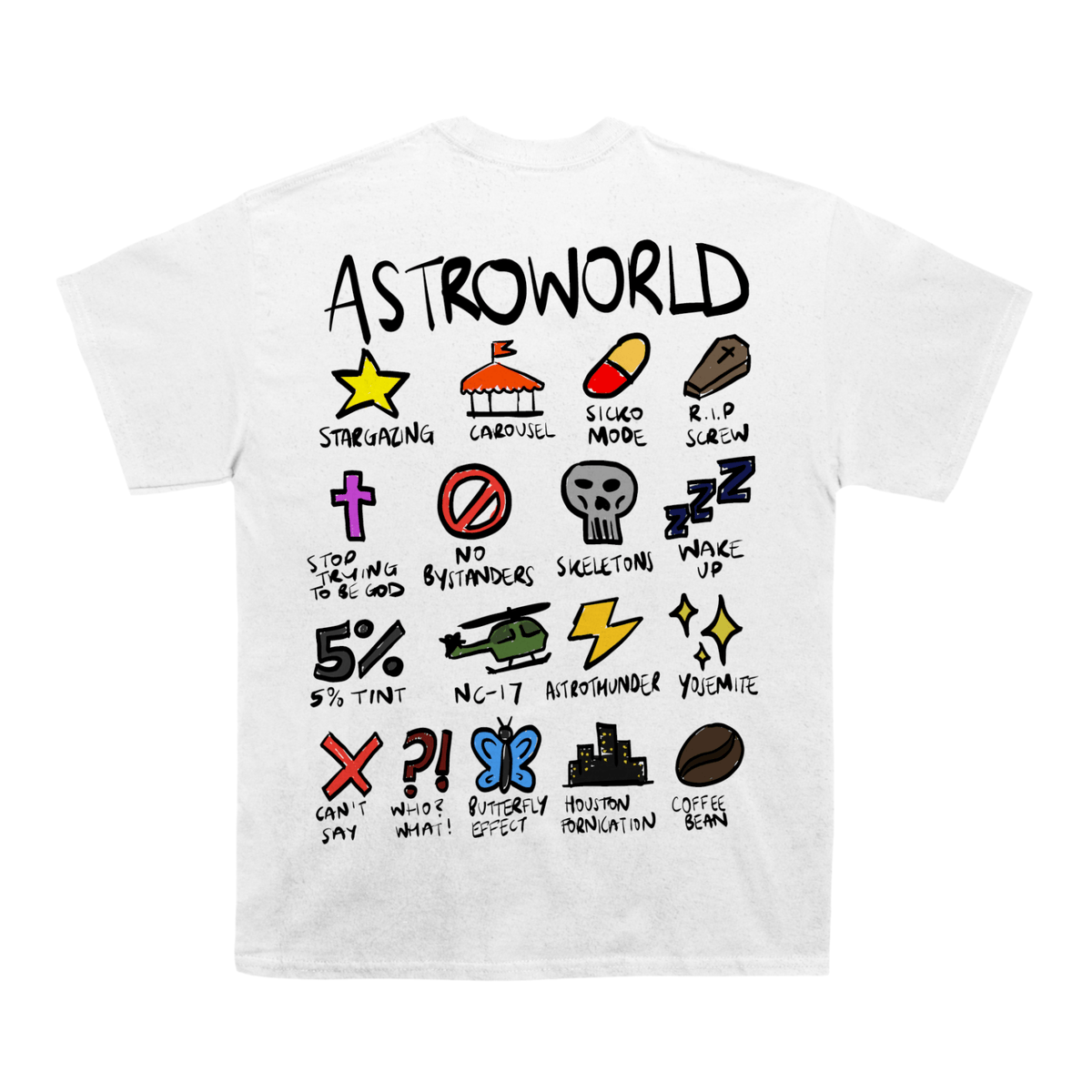 Travis Scott "Astroworld" Notebook Back Design TEE - view 3