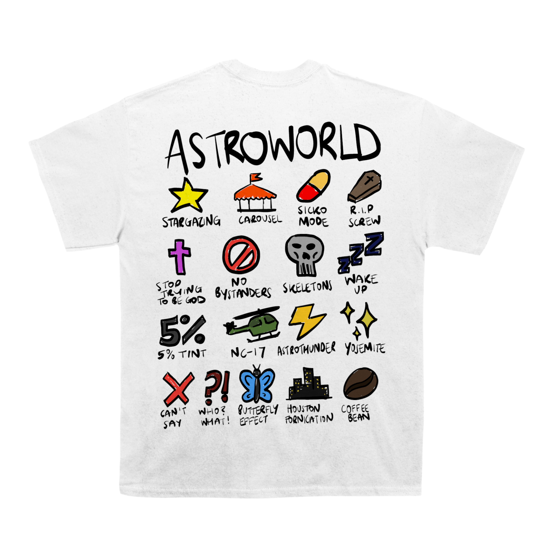 Travis Scott "Astroworld" Notebook Back Design TEE - view 3
