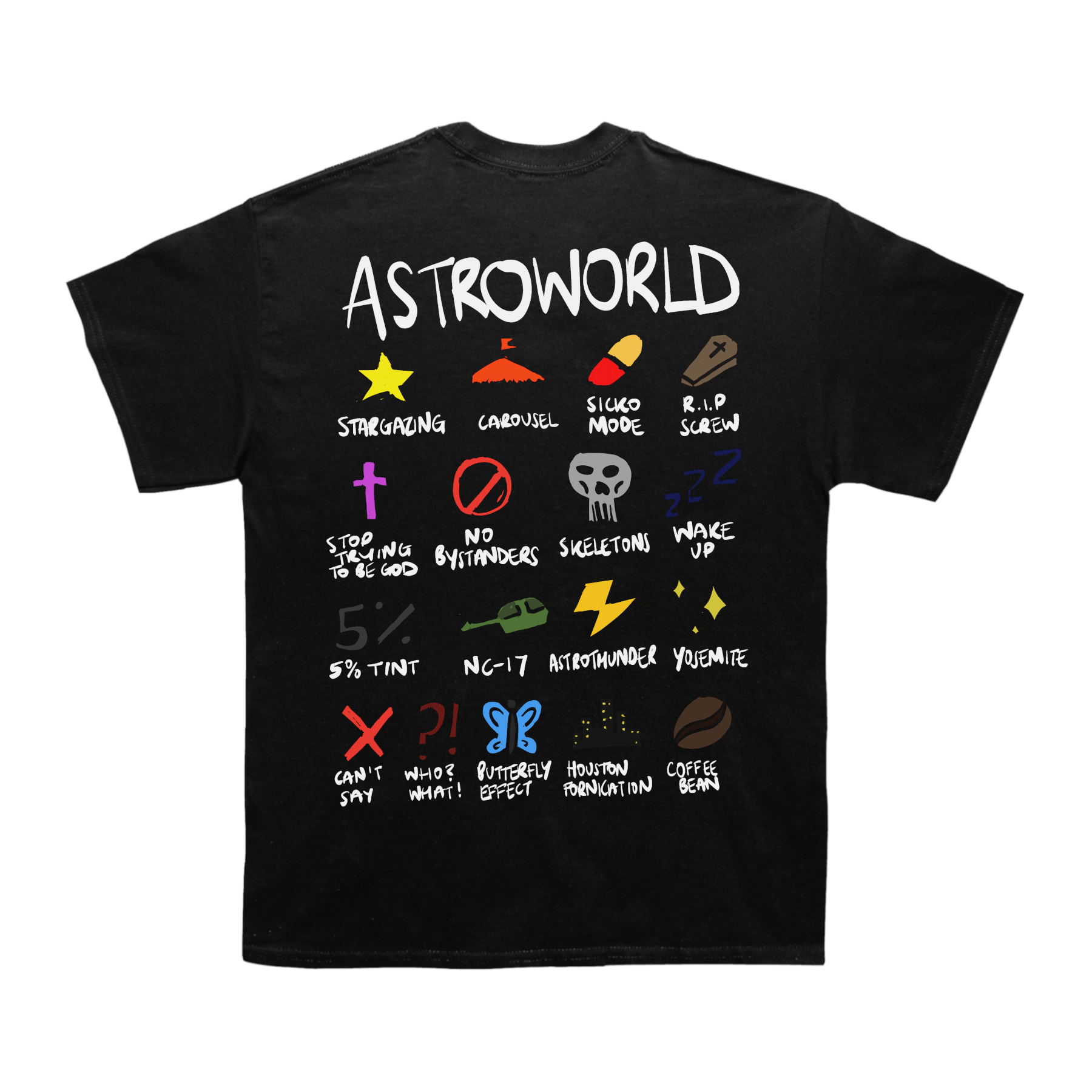 Travis Scott "Astroworld" Notebook Back Design TEE