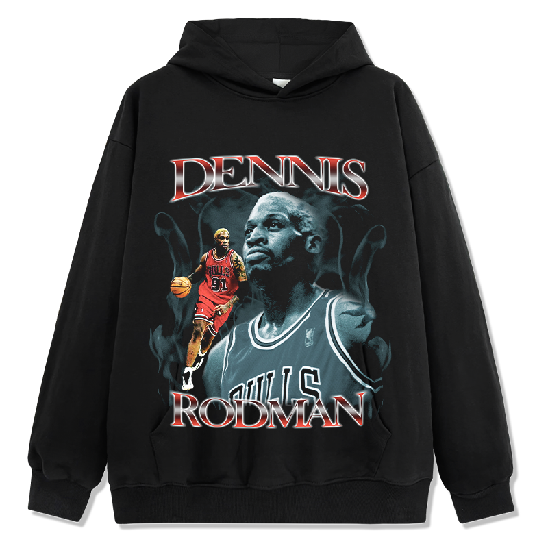 Dennis Rodman Hoodie NBA tribute hoodie in heavyweight cotton