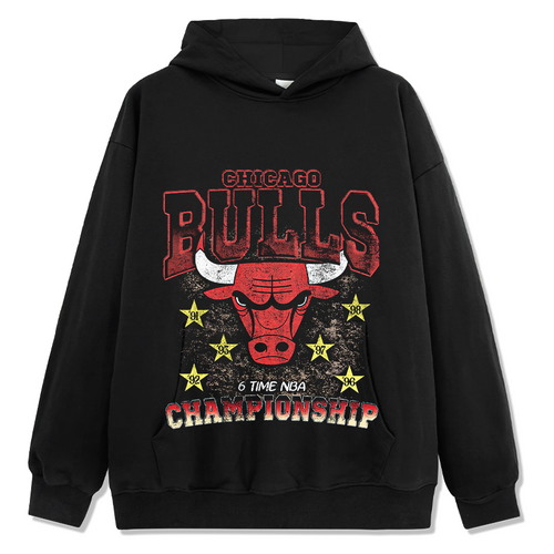 Chicago Bulls Hoodie NBA tribute hoodie in heavyweight cotton