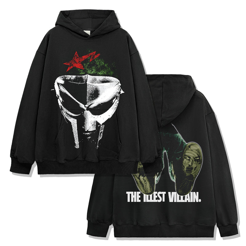 The Illest Villain By Mf Doom Hoodie tribute hoodie in heavyweight cotton