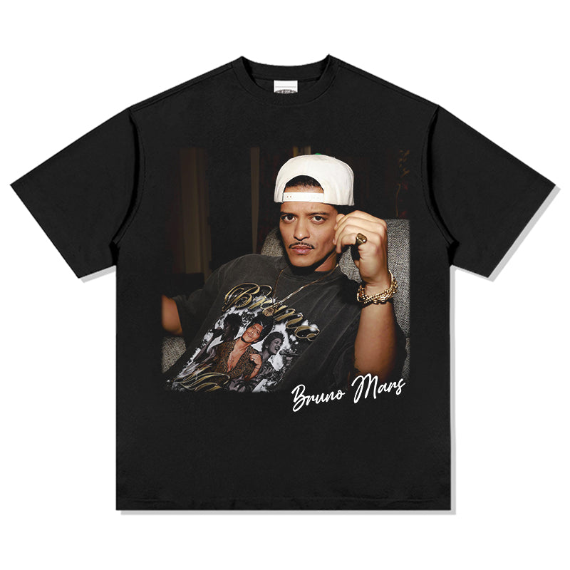Bruno Mars Signature Tee tribute tee in heavyweight cotton