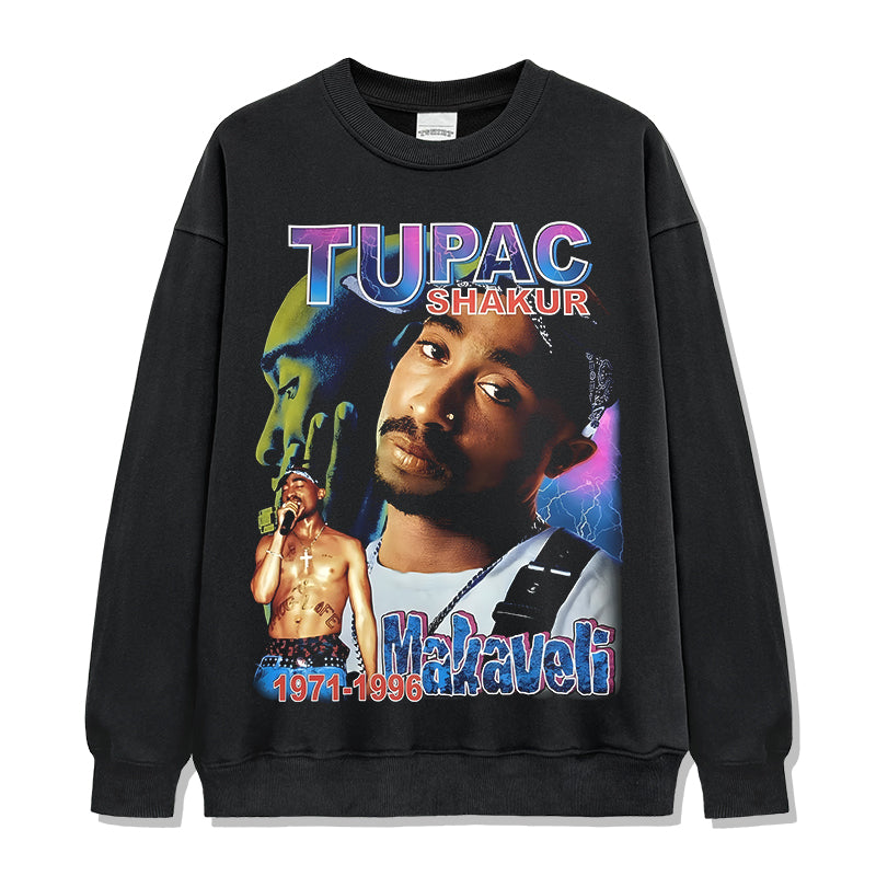 Makaveli By Tupac Shakur Sweatshirt tribute tee in heavyweight cotton