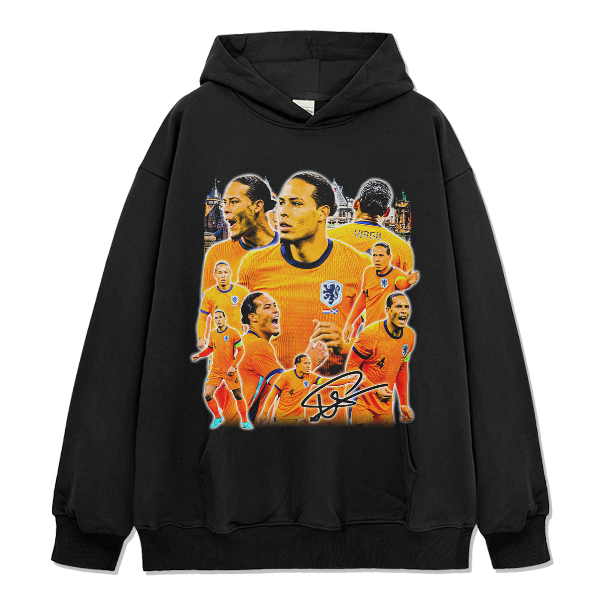 Virgil van Dijk Liverpool and Netherlands captain fan-made graphic hoodie designed in Toronto by 6ix Merchandise
