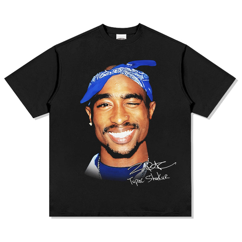 Tupac Shakur Signature Tee tribute tee in heavyweight cotton