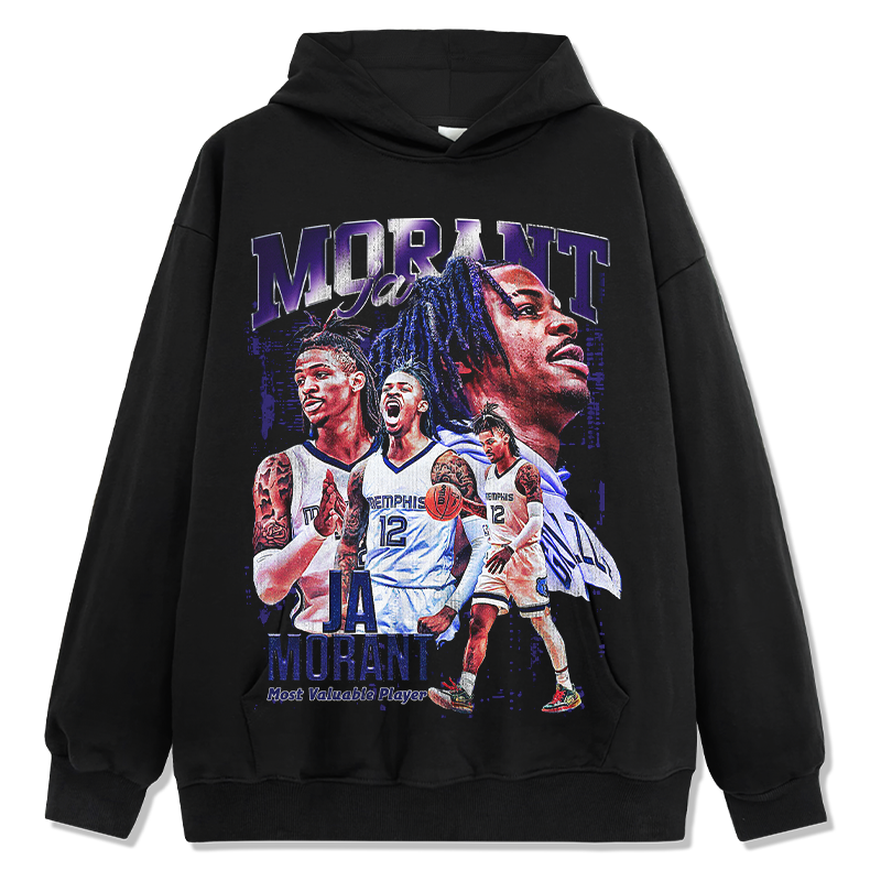 Ja Morant Hoodie NBA tribute hoodie in heavyweight cotton