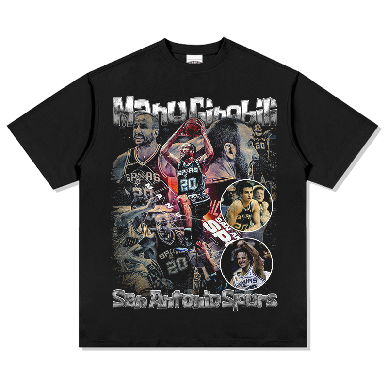 Manu Ginobili Tee NBA in heavyweight 240gsm cotton