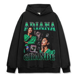 Ariana Grande pullover hoodie in heavyweight cotton, front graphic, unisex fit