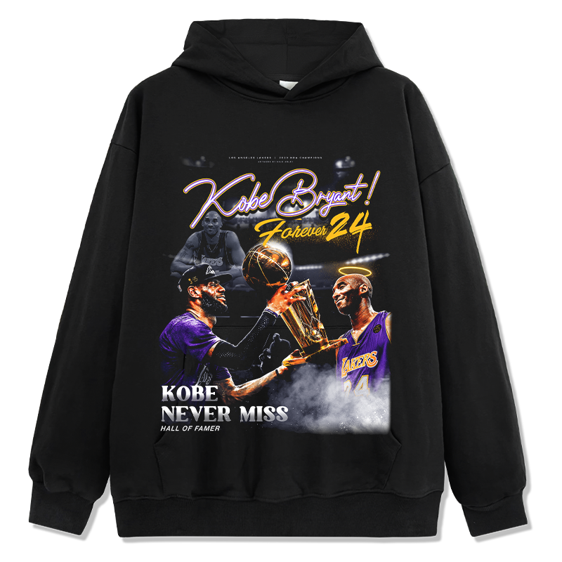 Kobe Bryant Hoodie NBA in heavyweight 240gsm cotton