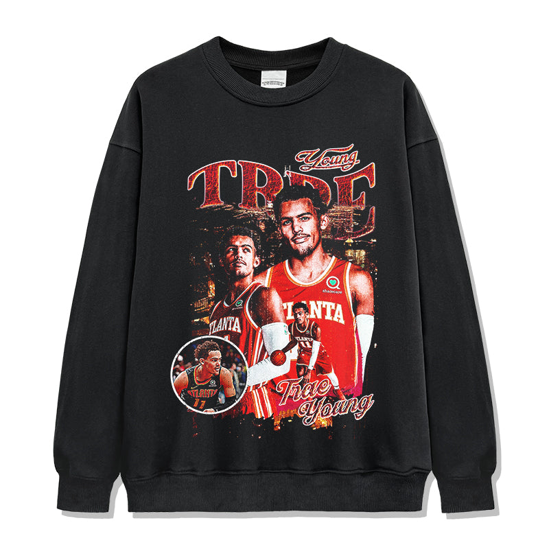 Trae Young Atlanta Hawks guard fan-made graphic sweatshirt designed in Toronto by 6ix Merchandise