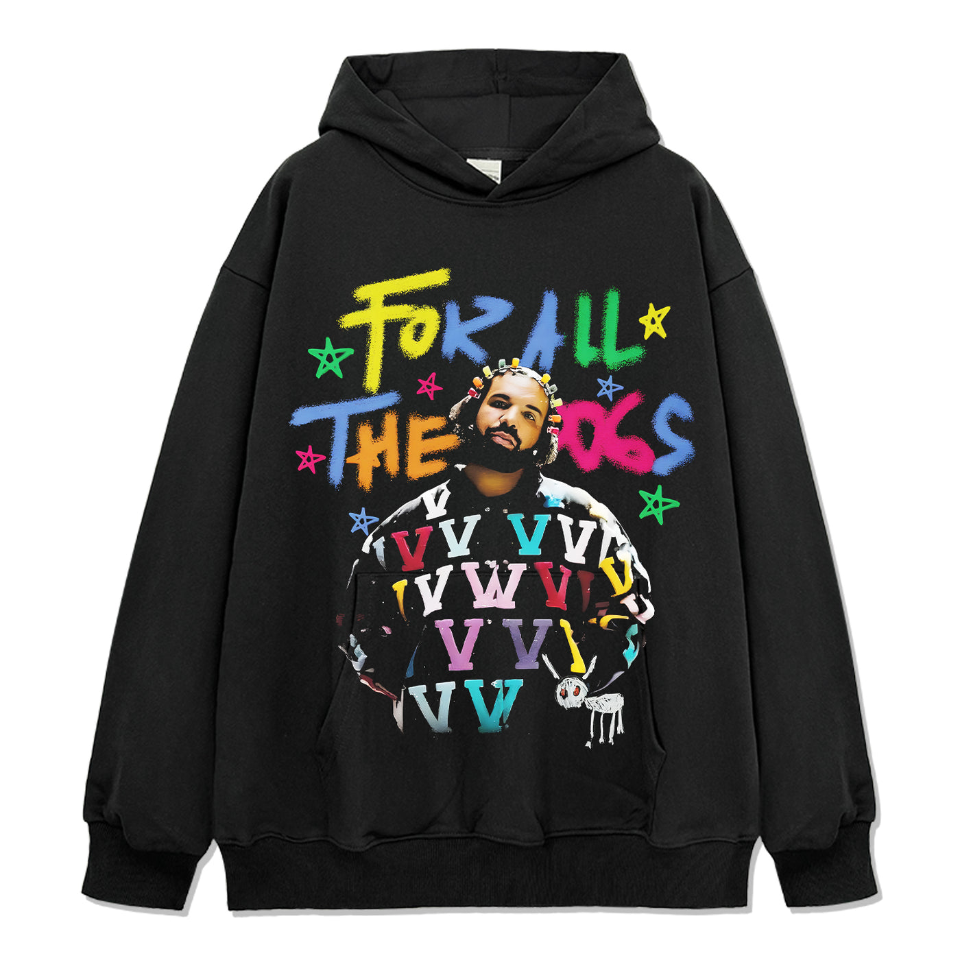 For All The Dogs By Drake Hoodie tribute hoodie in heavyweight cotton