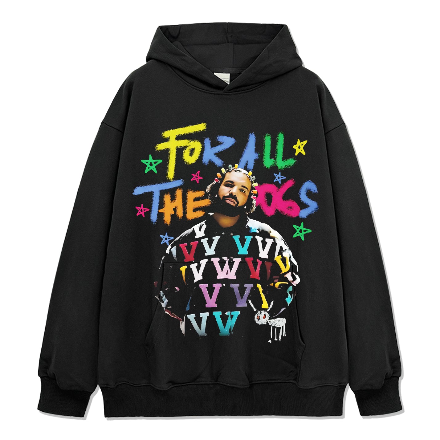 For All The Dogs By Drake Hoodie tribute hoodie in heavyweight cotton