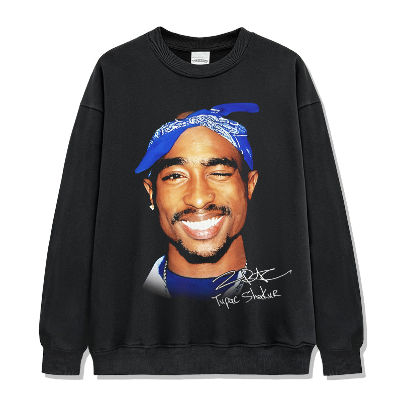 Tupac Shakur Signature Sweatshirt tribute tee in heavyweight cotton