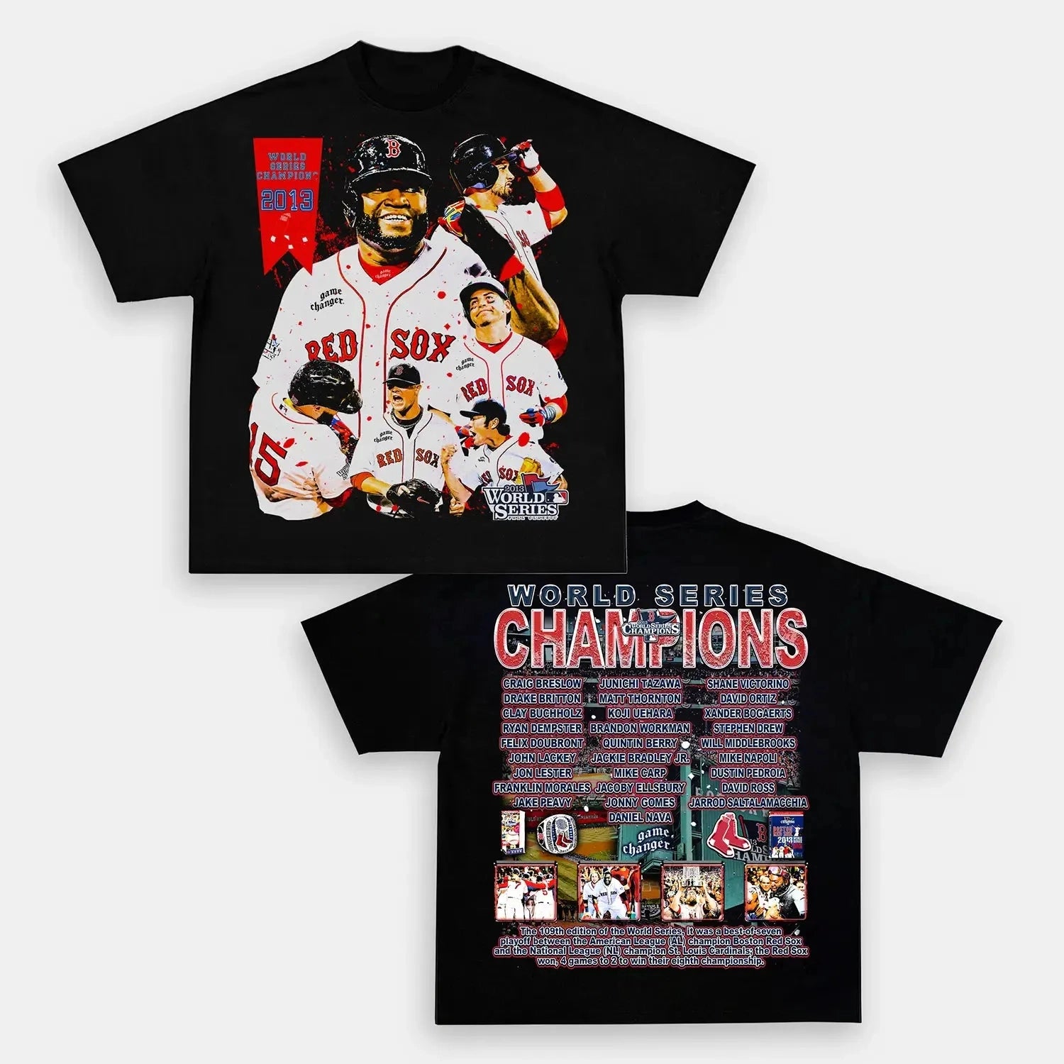 World Series champs Red Sox Back Design TEE